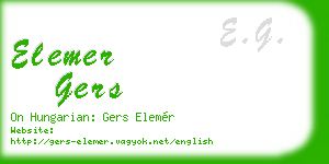 elemer gers business card